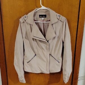 Blue Rain Beige Leather Jacket